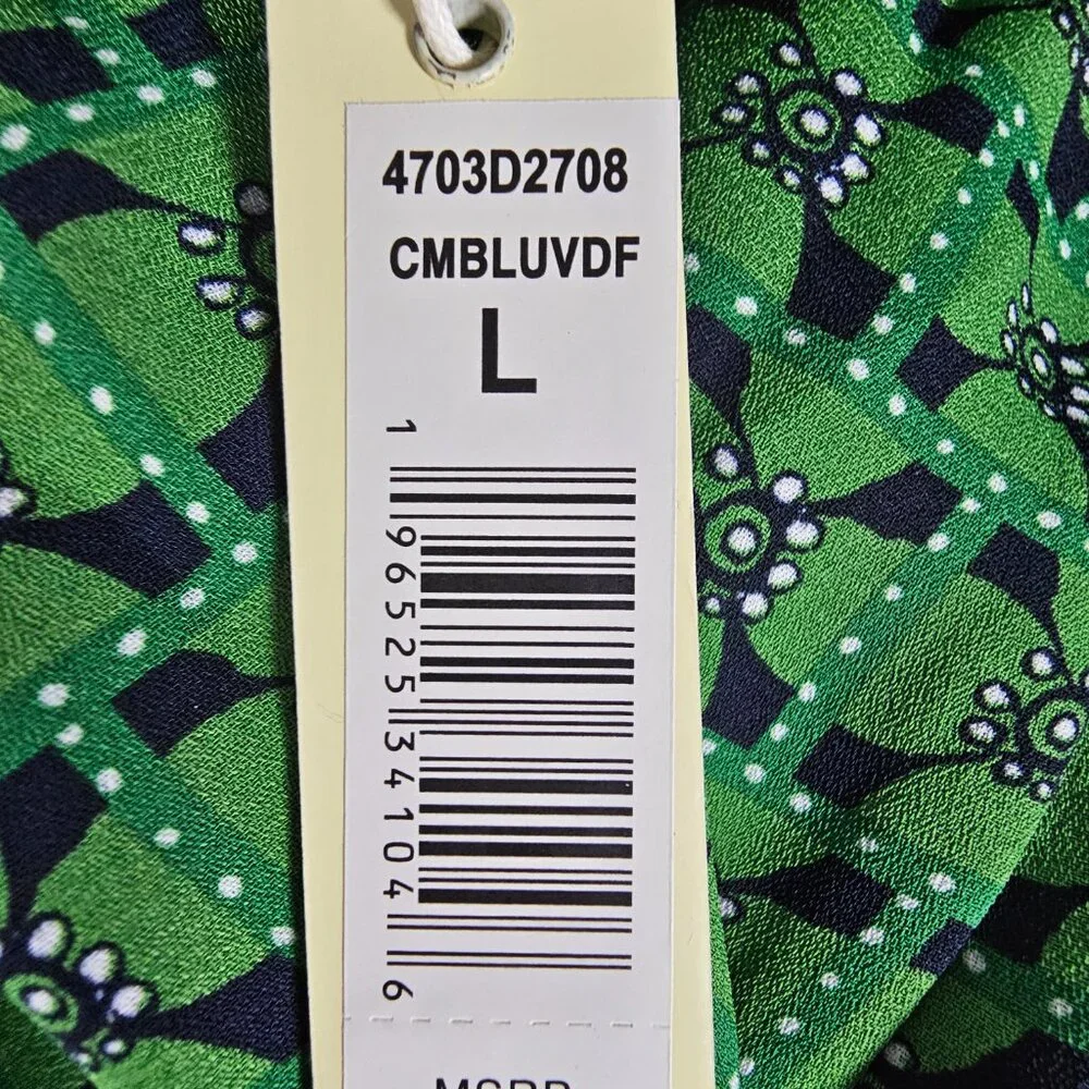 Max Studio Womens Green and Blue Elastic Waist Palazzo Pants Size Large - Picture 12 of 16